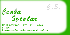 csaba sztolar business card